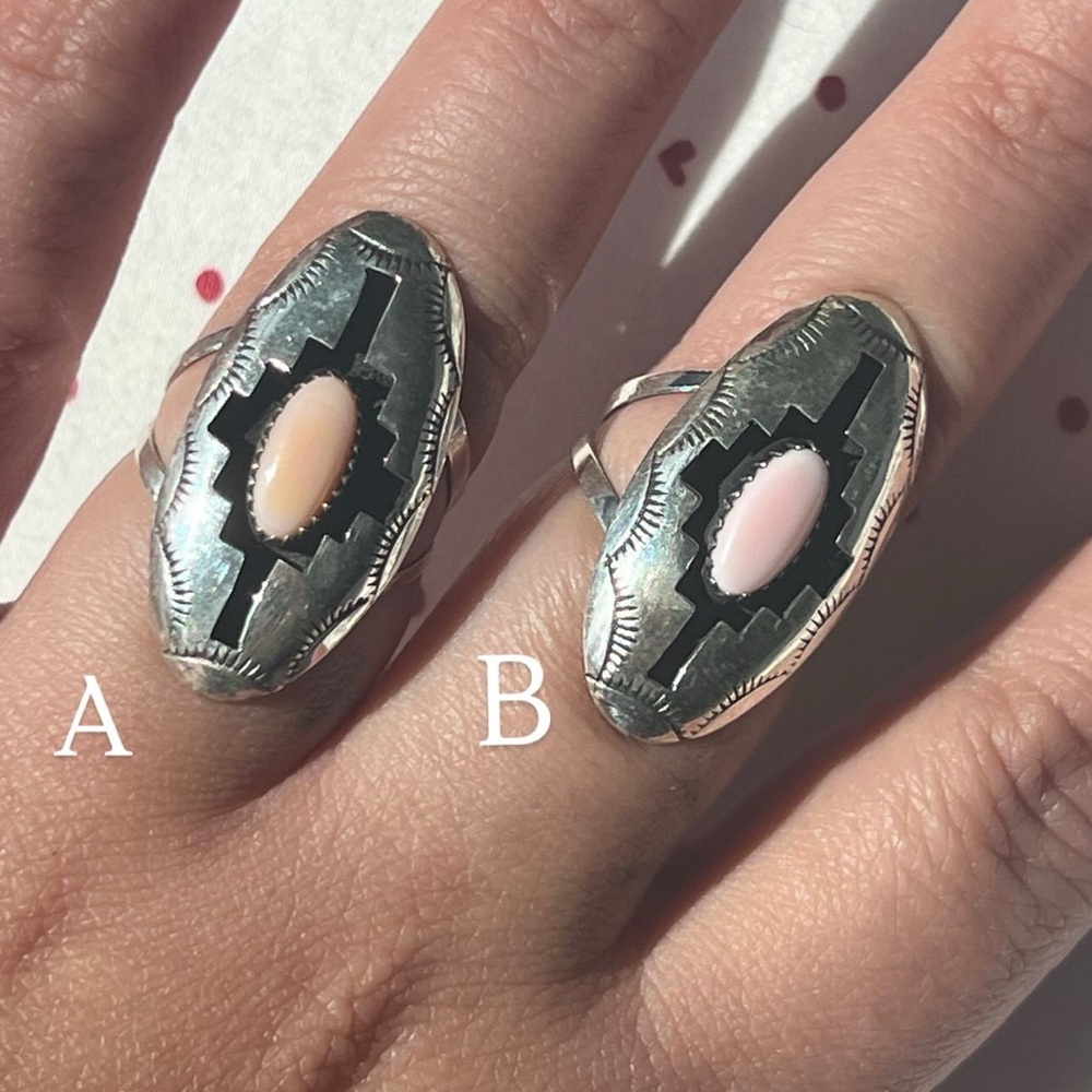 Pink Conch Native Silver Ring - Picture 3 of 3